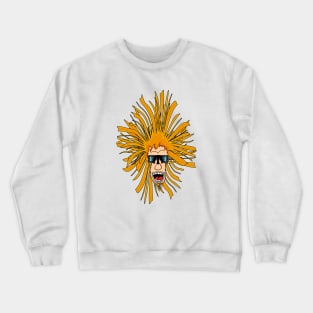 Crazy Hair Person with Glasses Crewneck Sweatshirt